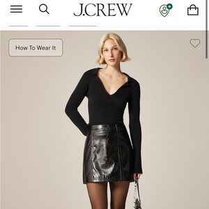 NWT J. Crew Fitted pullover sweater in TENCEL™ lyocell blend polo sweater